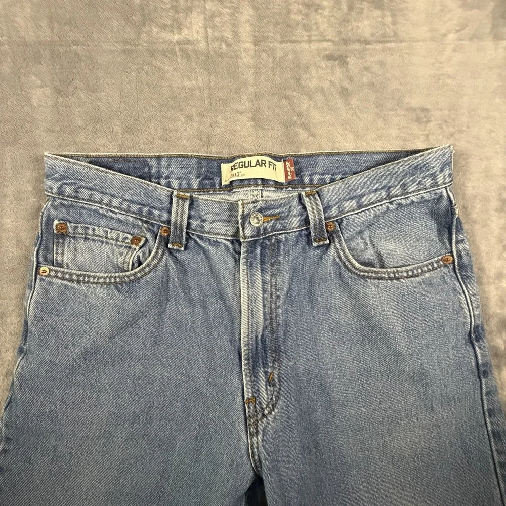 Vtg Levis 505 Jeans Men 34x32 Blue Denim Light Wash Straight Leg Regular Fit Y2K